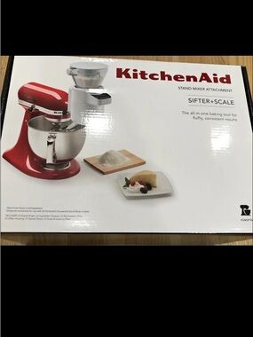 KitchenAid Red Sifter + Scale Attachment for Mixer
